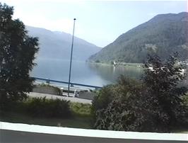 View across the Sognefjord from the dining room at Sogndal youth hostel